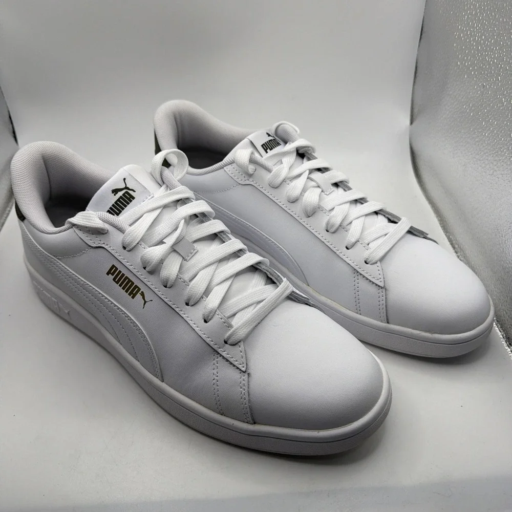 Puma Ace Court Sneakers White Green Men's Soft Foam+ Size 9.5 Excellent